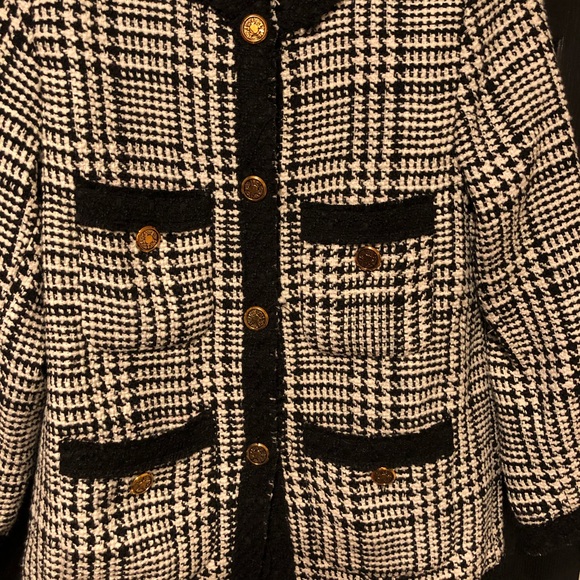 zara long tweed coat